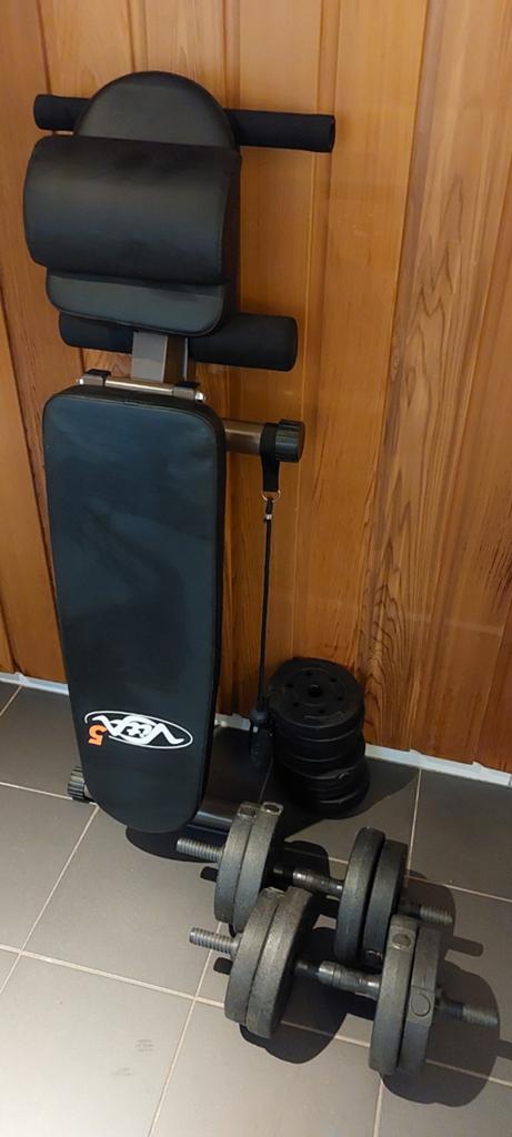 Dumbels+Bank, Sport en Fitness, Fitnessmaterialen, Ophalen