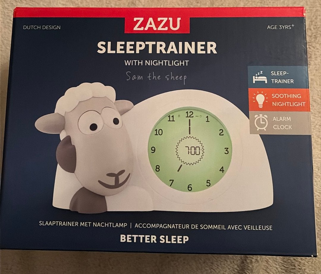 ZAZU Sleeptrainer Sam het Schaap met Nachtlamp, Huis en Inrichting, Met verlichting, Wit, Ophalen of Verzenden, Zo goed als nieuw
