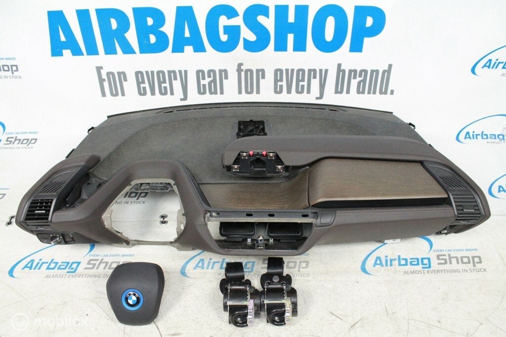 Airbag set - Dashboard bruin met stiksel BMW i3 (2017-heden), Gebruikt, Ophalen of Verzenden
