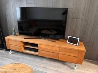 Licht Eiken TV-meubel, Ophalen, Gebruikt, Modern Eiken, 150 tot 200 cm