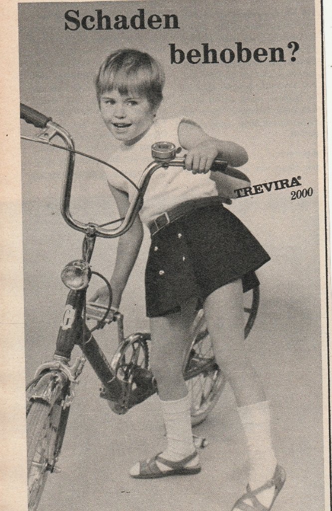 Retro reclame 1969 Schober Trevira kindermode meisje Gaby, Verzenden, Overige typen