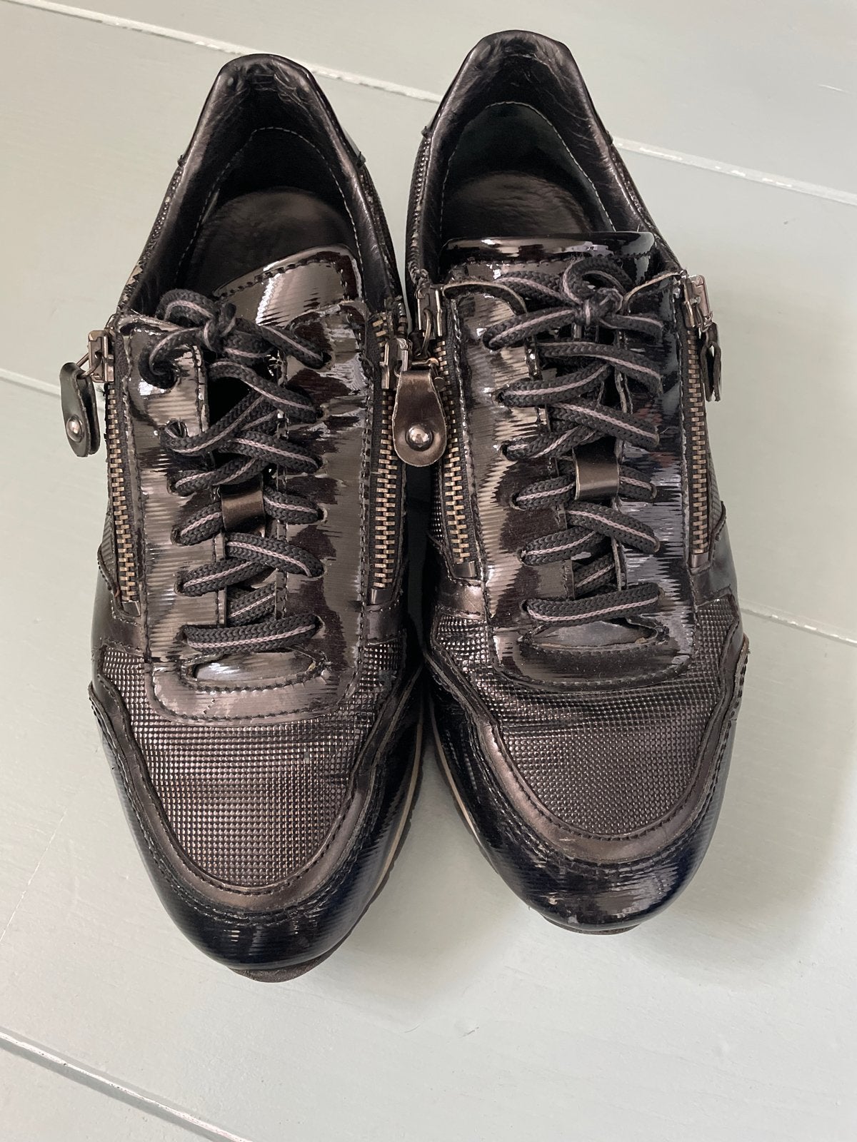 Maripe sneaker zwart met verschillende leerstructuren, Zwart, Ophalen of Verzenden, Sneakers of Gympen, Gedragen