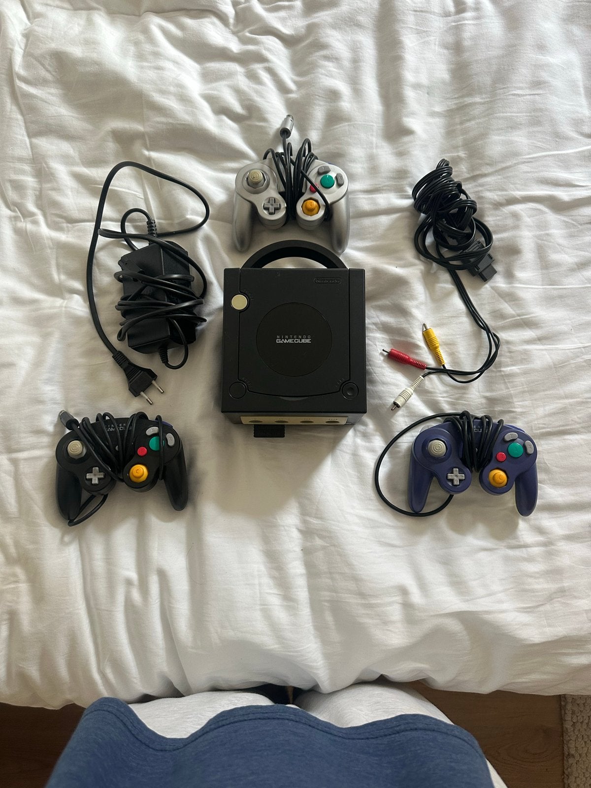 Nintendo GameCube (zwart) met 3 controllers en accessoires, Spelcomputers en Games, Ophalen of Verzenden, Gebruikt, Zwart, Met 3 controllers of meer