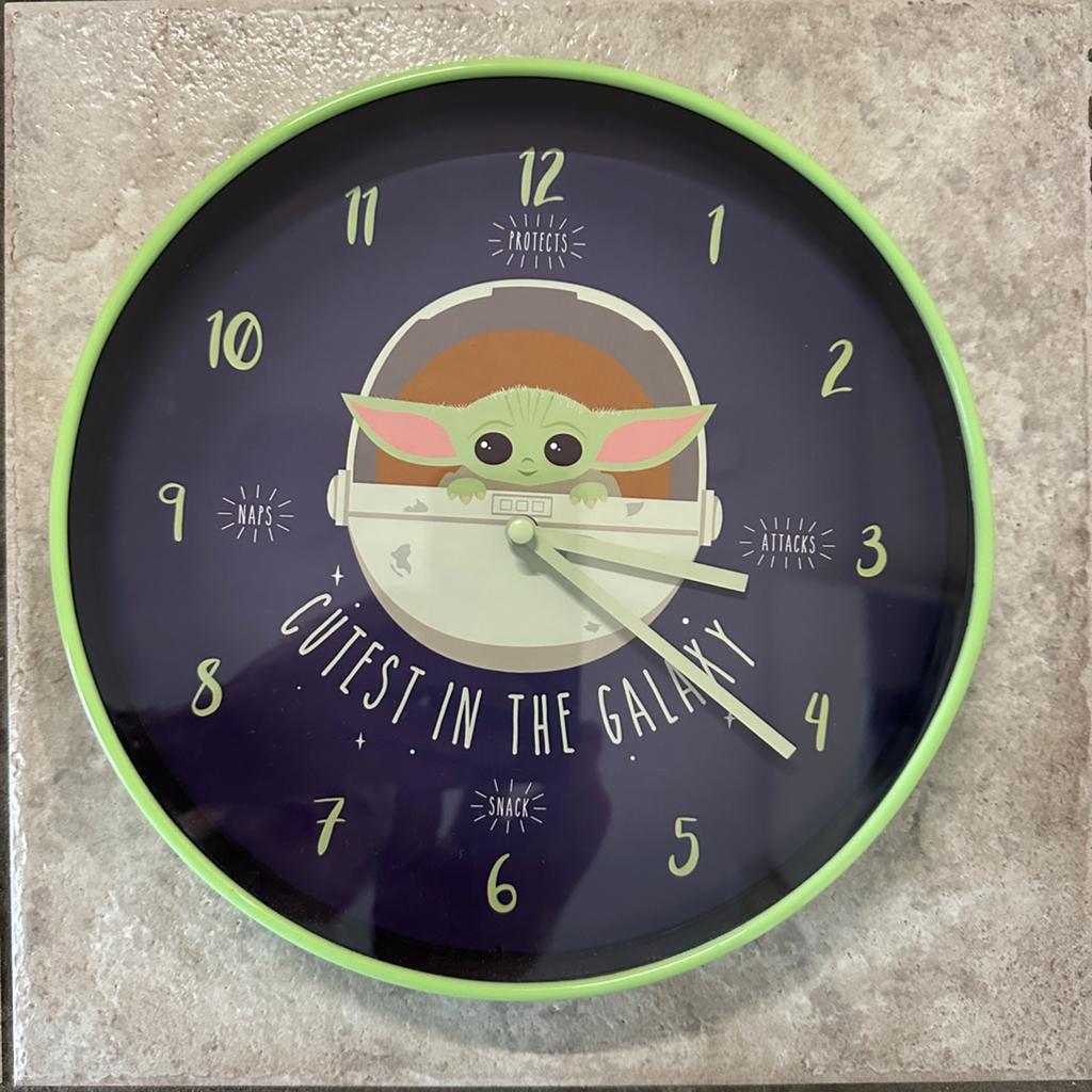 Baby Yoda wandklok - Star Wars - Disney+, Ophalen of Verzenden, Gebruikt, Wandklok