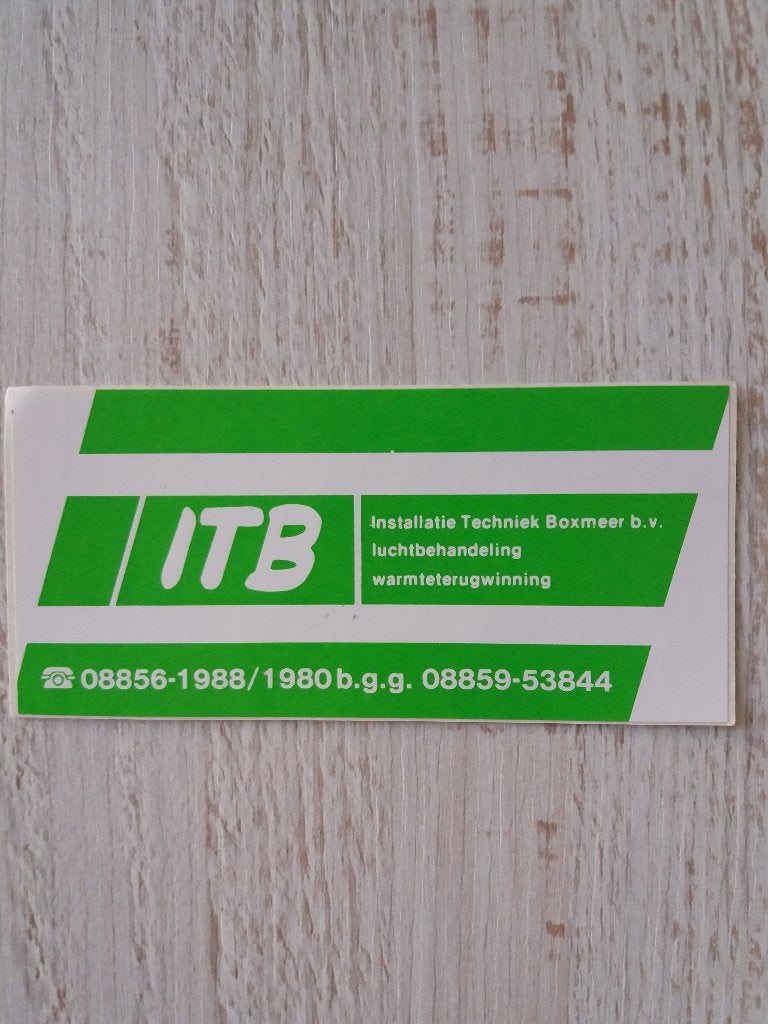 sticker ITB Installatie Techniek Boxmeer b.v, Ophalen of Verzenden, Zo goed als nieuw, Bedrijf of Vereniging