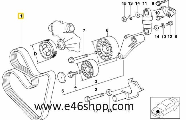 V RIEM Polyriem BMW E34 E32 E31 OE 11281702898, -, -, Nieuw, Ophalen of Verzenden
