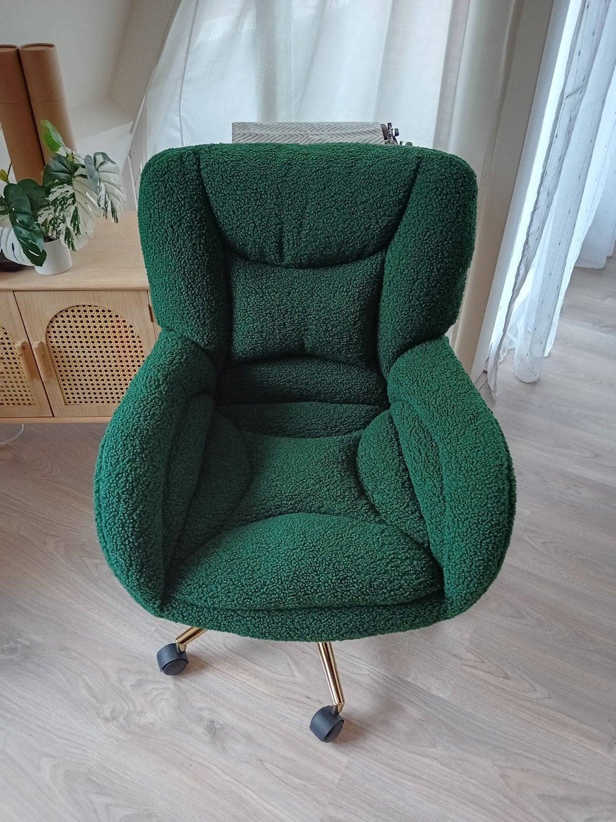 Groen teddy stoel, Ophalen
