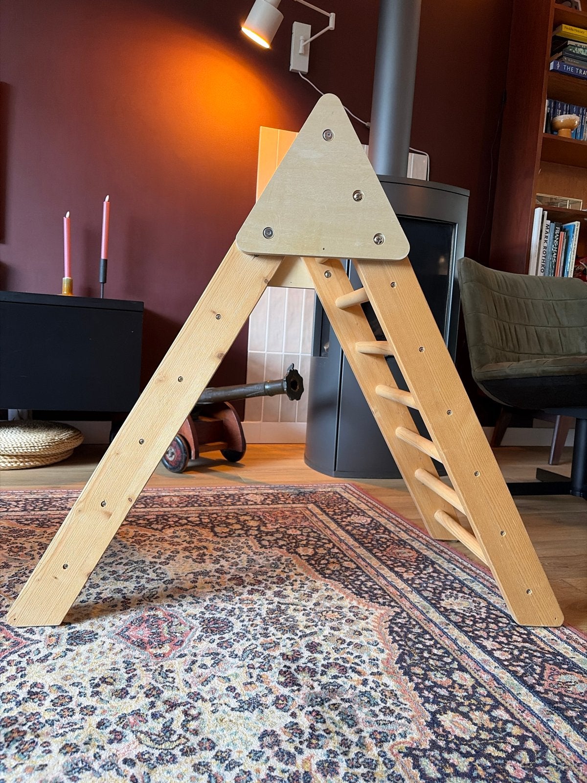 Houten Klimrek / Pikler Driehoek / Montessori, Ophalen, Zo goed als nieuw, Klimwand