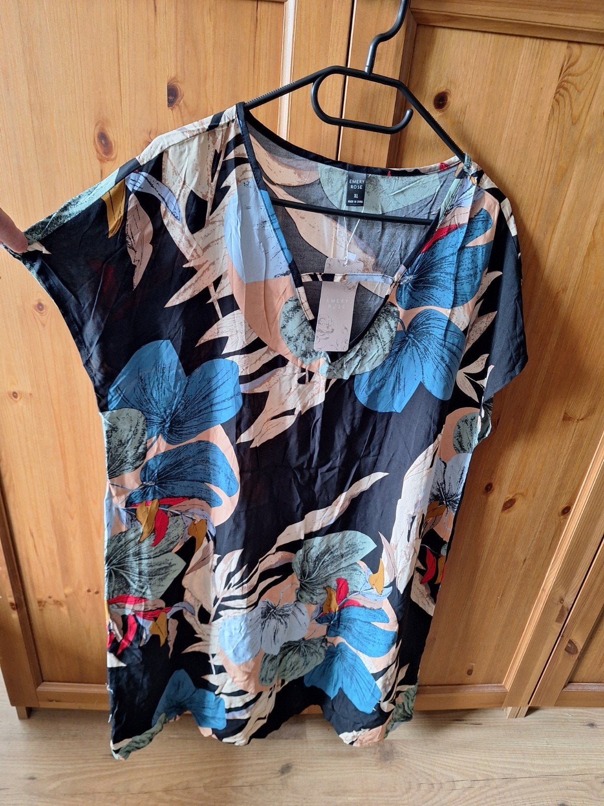 Jurkje/tuniek nieuw botanische print L/XL, Zwart, Maat 42/44 (L), Nieuw, Ophalen of Verzenden