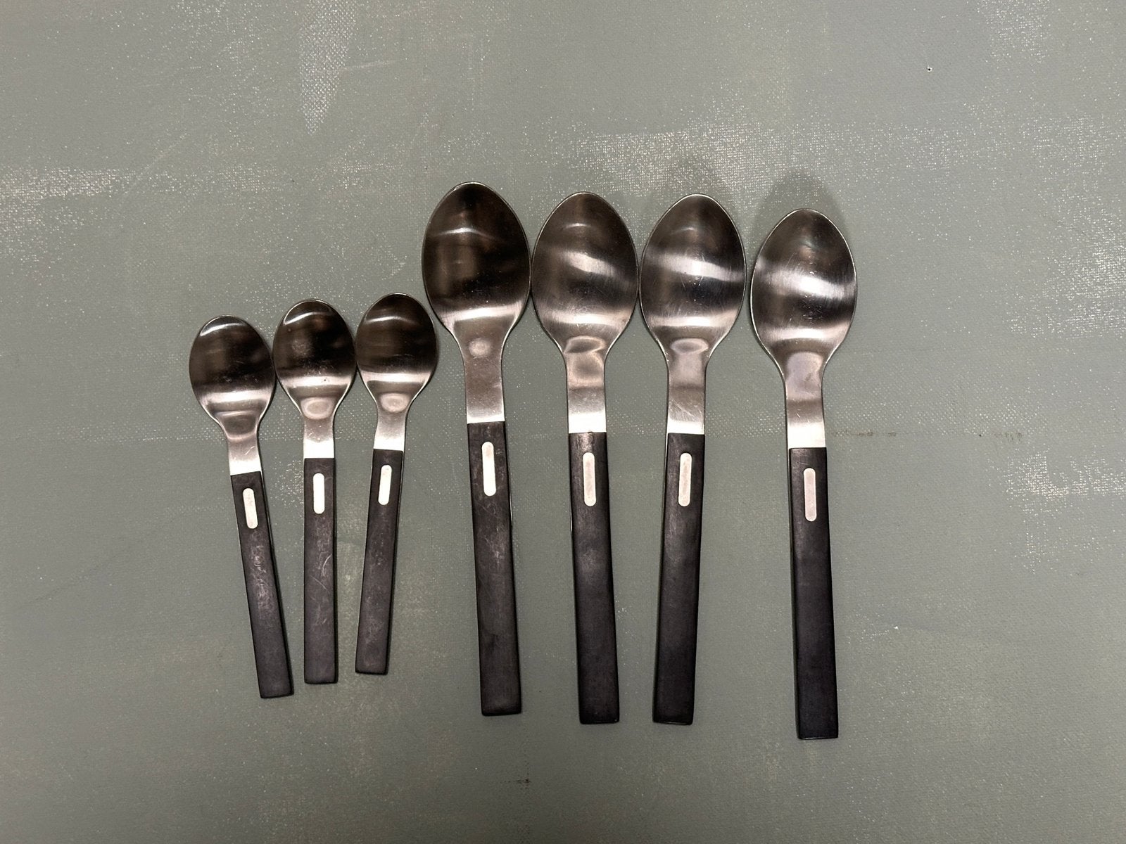 Vintage Ikea Sigill bestek lepels dessertlepels rvs set/7, Ophalen of Verzenden, Gebruikt, Rvs of Chroom, Los bestek