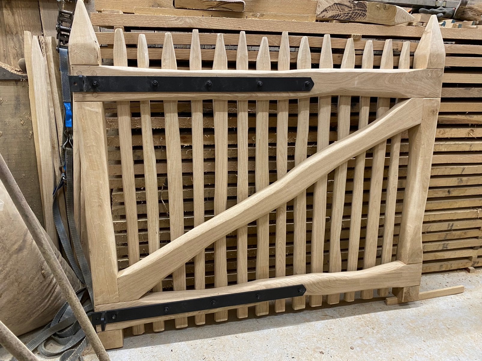 Eikenhouten poort, looppoort, tuinhekje, spijlenhekje., 100 tot 150 cm, Nieuw, Ophalen of Verzenden, Minder dan 100 cm