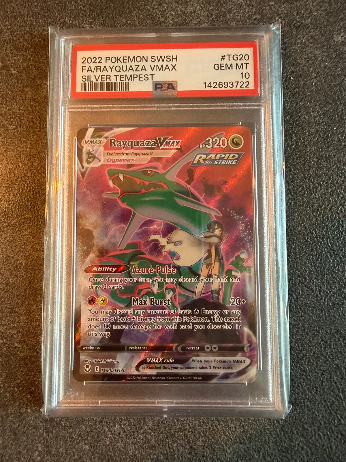 Rayquaza Vmax TG20/TG30 Pokémon Silver Tempest Graded PSA 10, Ophalen of Verzenden, Zo goed als nieuw