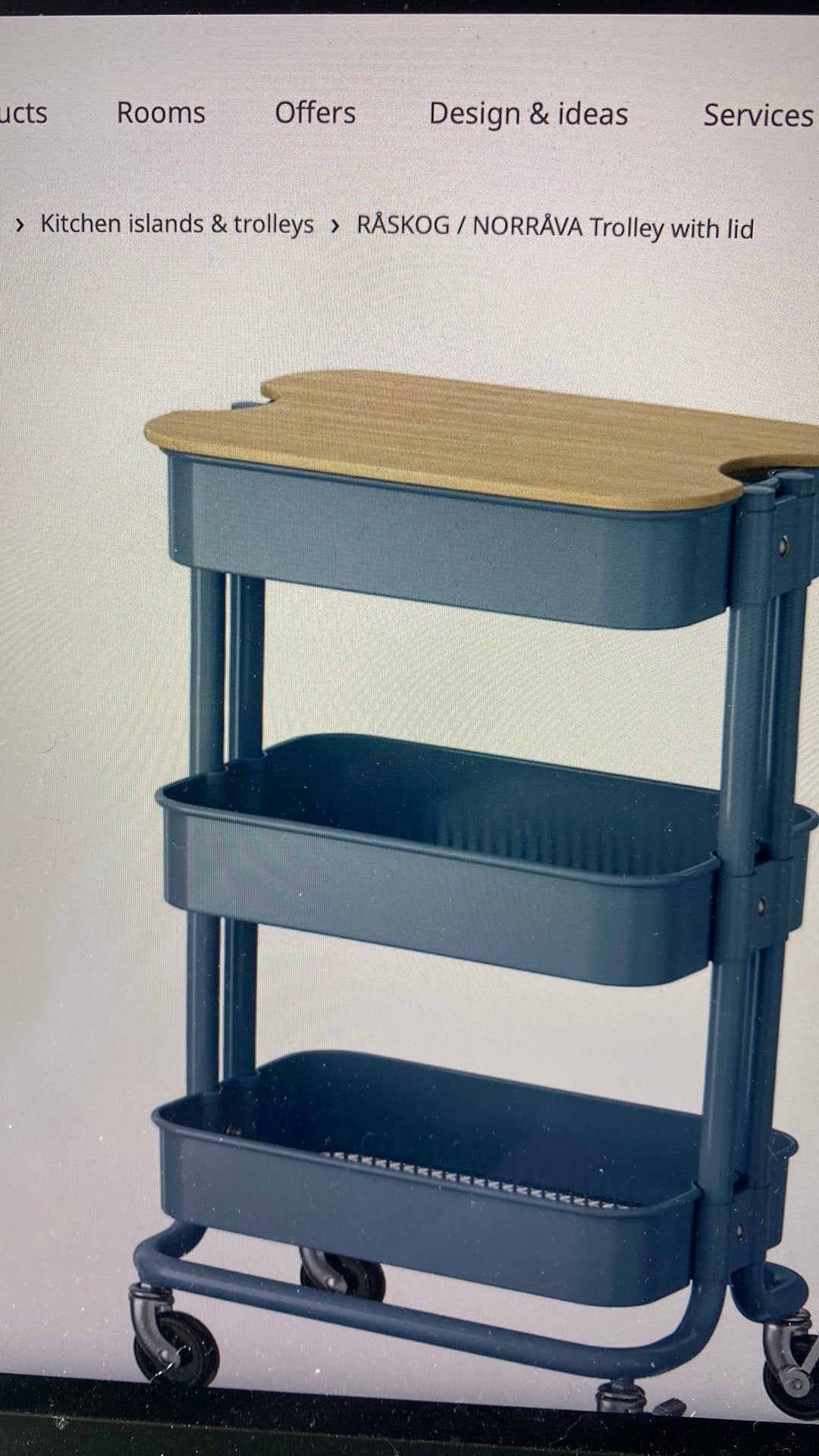 2 deksels van bamboe voor kleine trolley råskog, Ophalen, Nieuw