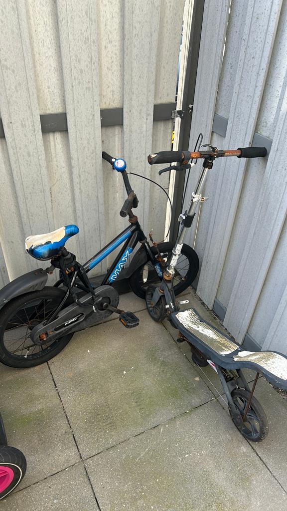 Gratis kinderfiets en space scooter, Ophalen, Gebruikt