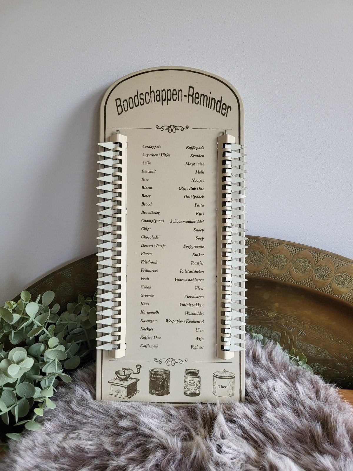 Antieke Boodschappen Reminder Lijst - Vintage Keuken Deco, Ophalen of Verzenden