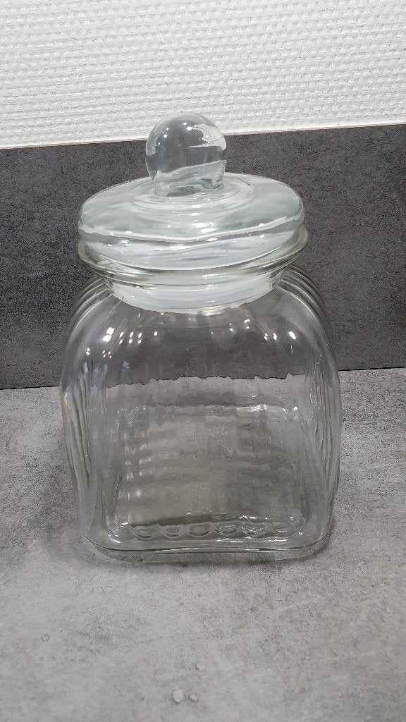 glazen pot, Huis en Inrichting, Ophalen of Verzenden, Zo goed als nieuw, Glas, Pot, Bus of Blik