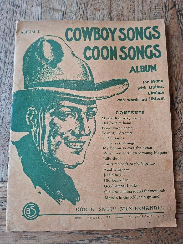 Vintage bladmuziek “Cowboy Songs / Coon Songs Album”, Ophalen