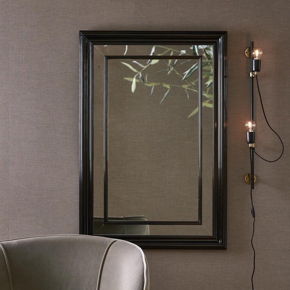 Rivièra Maison spiegel Heathcote zwart 120x80, Ophalen, 100 tot 150 cm, Zo goed als nieuw, 75 tot 100 cm