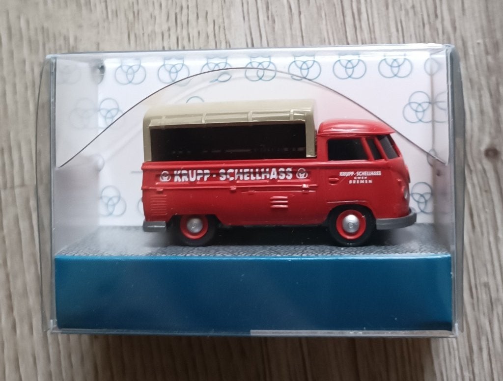 Wiking VW busT1 Pritschenwagen m. Plane Krupp Schellhass, Hobby en Vrije tijd, Ophalen of Verzenden, Nieuw, Auto, Wiking
