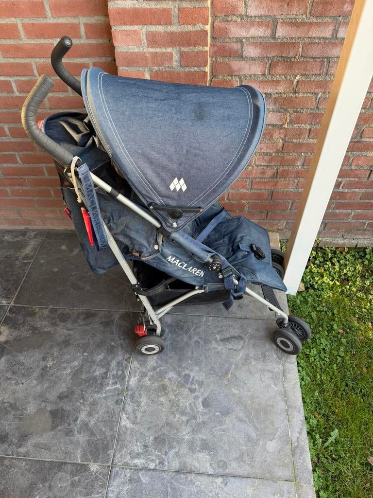 Maclaren buggy denim stof, Ophalen, Gebruikt, Maclaren, Zonnekap