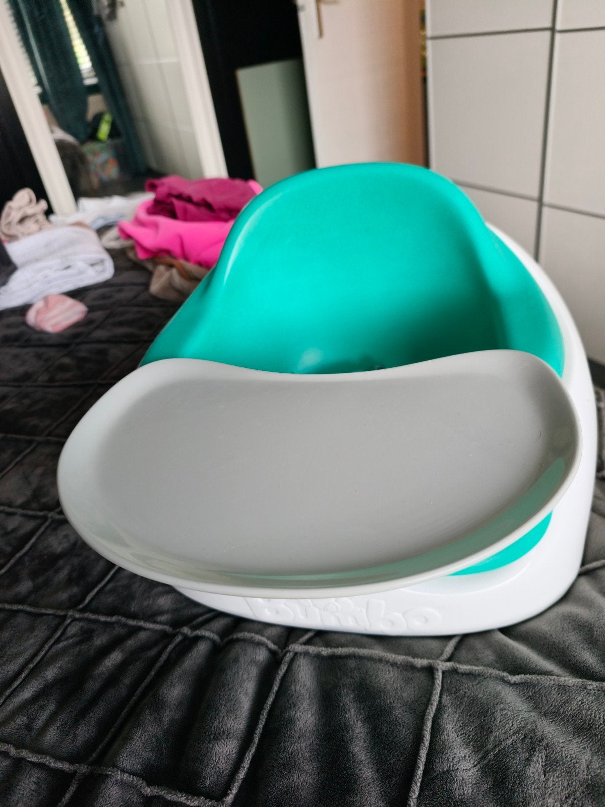 bumbo seat blauw/groen, Ophalen