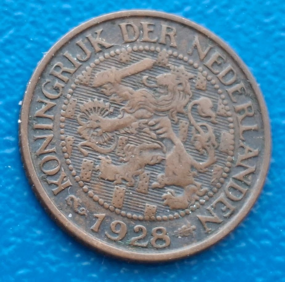 Nederland 1 cent 1928 Wilhelmina *, Verzenden, Koningin Wilhelmina, 1 cent, Losse munt