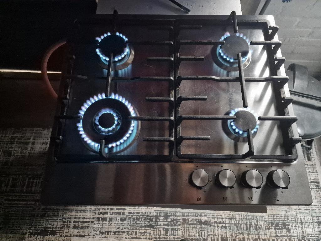 TE koop kookplaat  op butaan propaan lpg, Gebruikt, Verzenden, 4 kookzones, Inbouw