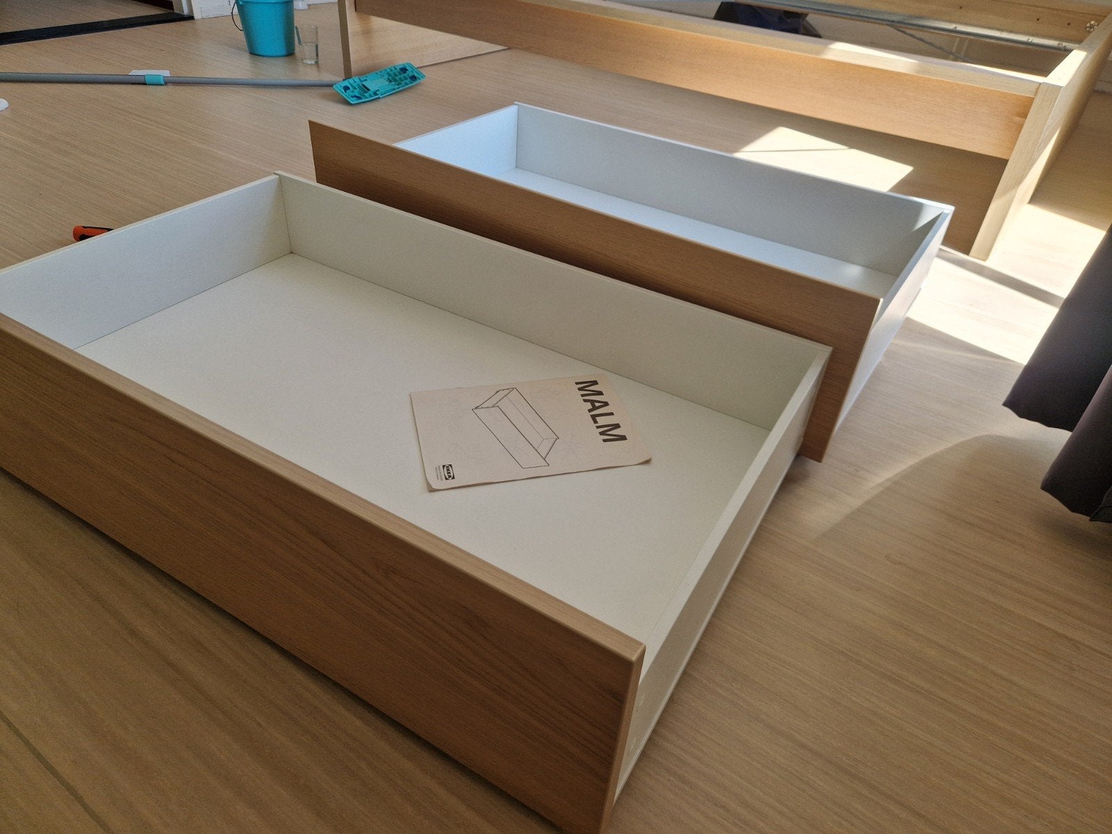 IKEA MALM bed lades, Ophalen, Wit, Tweepersoons, 140 cm