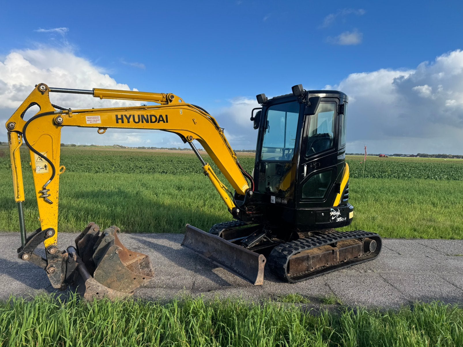 Hyundai Robex 35z-7 Midikraan 3.5 ton Minikraan 3 bakken, Ophalen, Graafmachine