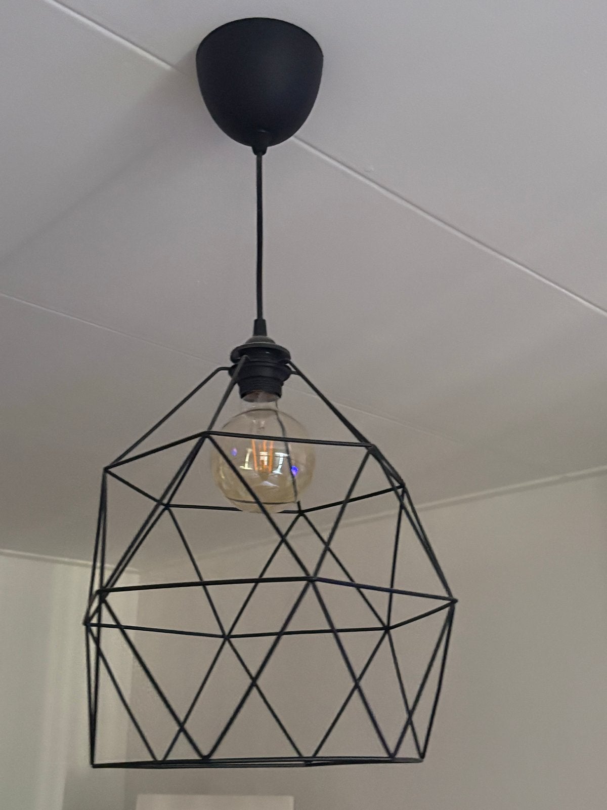 IKEA Plafondlamp Zwart Metaal - Diameter 25 cm, Ophalen, Gebruikt, Metaal, E27 (groot)