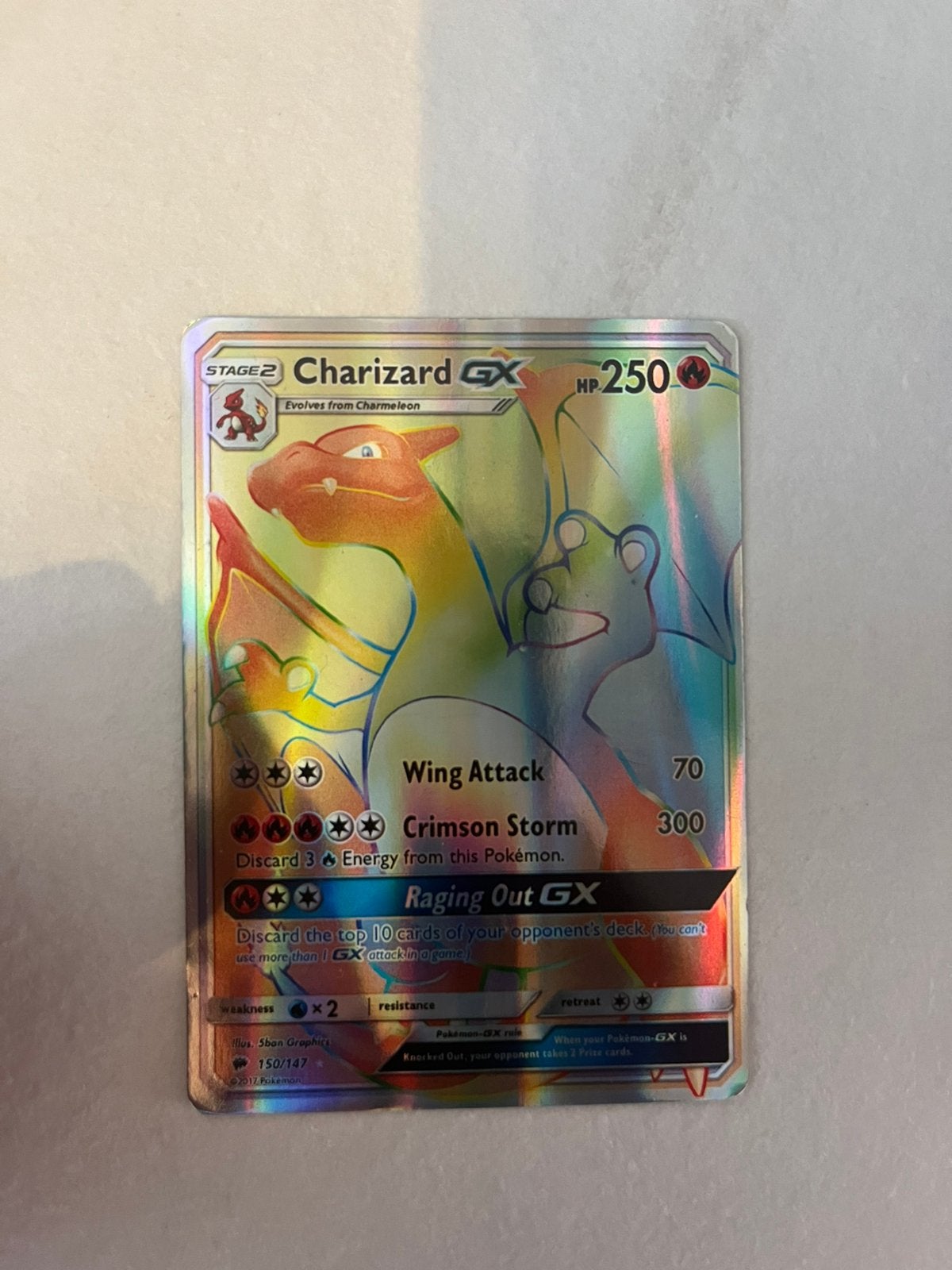 Charizard rainbow GX // Pokemon kaart, Ophalen of Verzenden, Zo goed als nieuw