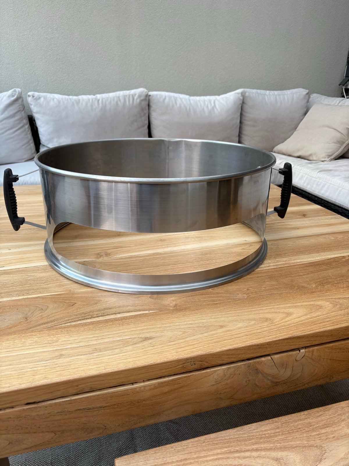 Roestvrijstalen pizzaring pizzaopzetstuk voor kogelbbq 57cm, Ophalen, Gebruikt