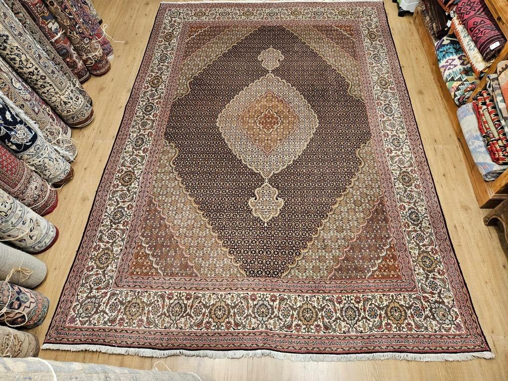 Vintage handgeknoopt perzisch tapijt tabriz 356x244, Info@SlatsAntiek.nl, Tweedehands, Perzisch, 200 cm of meer