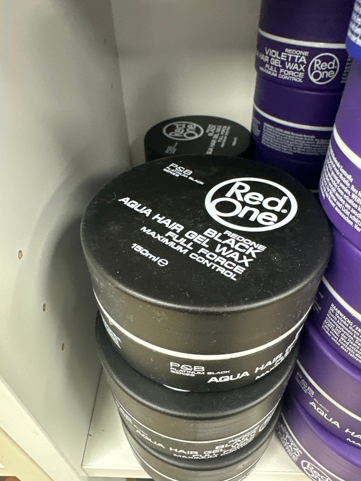 Red One Aqua Hair Gel Wax Zwart - Full Force 150ml, Ophalen of Verzenden, Nieuw, Gel, Wax, Haarlak of Mousse