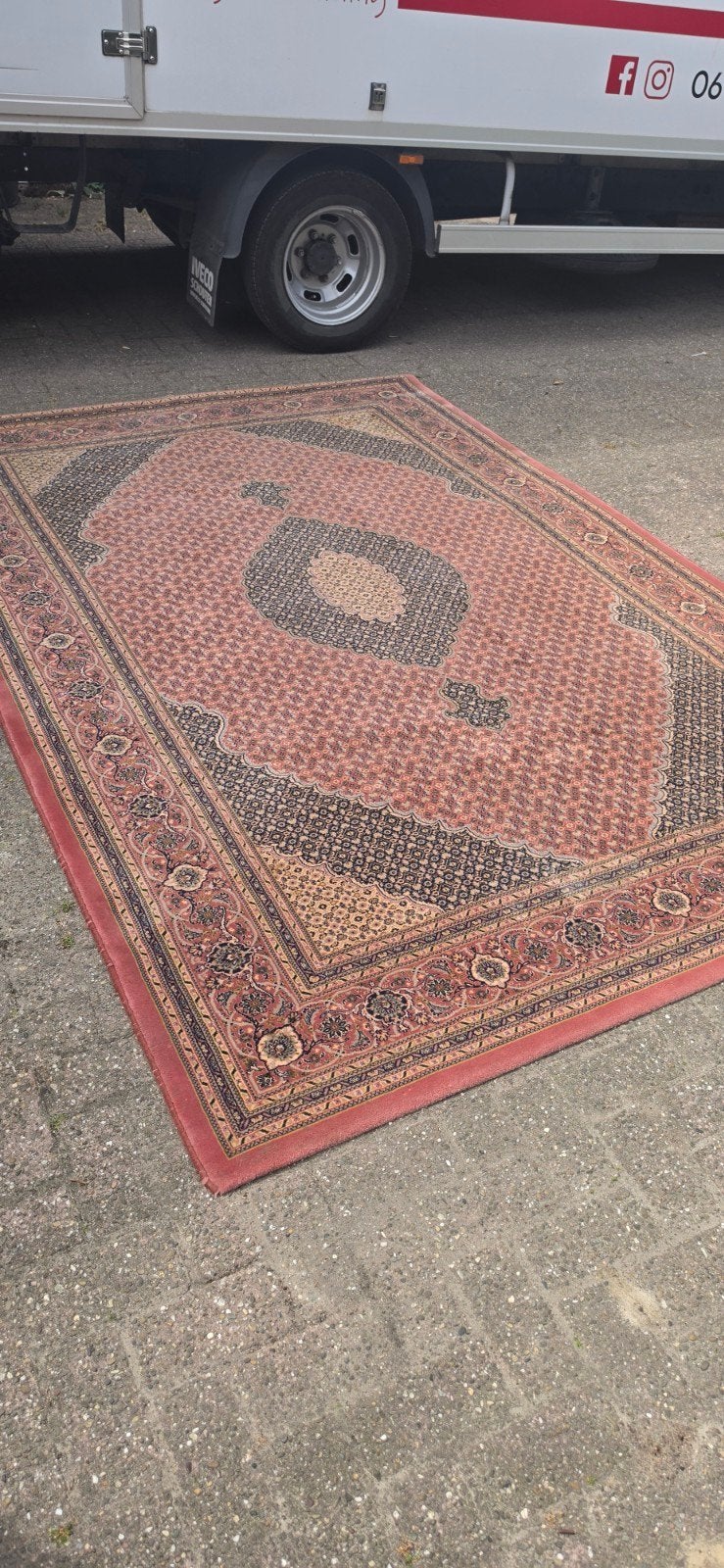 prachtig groot vintage oud roze Perzisch tapijt 300x200!, Perzisch, 200 cm of meer, Ophalen of Verzenden, Zo goed als nieuw