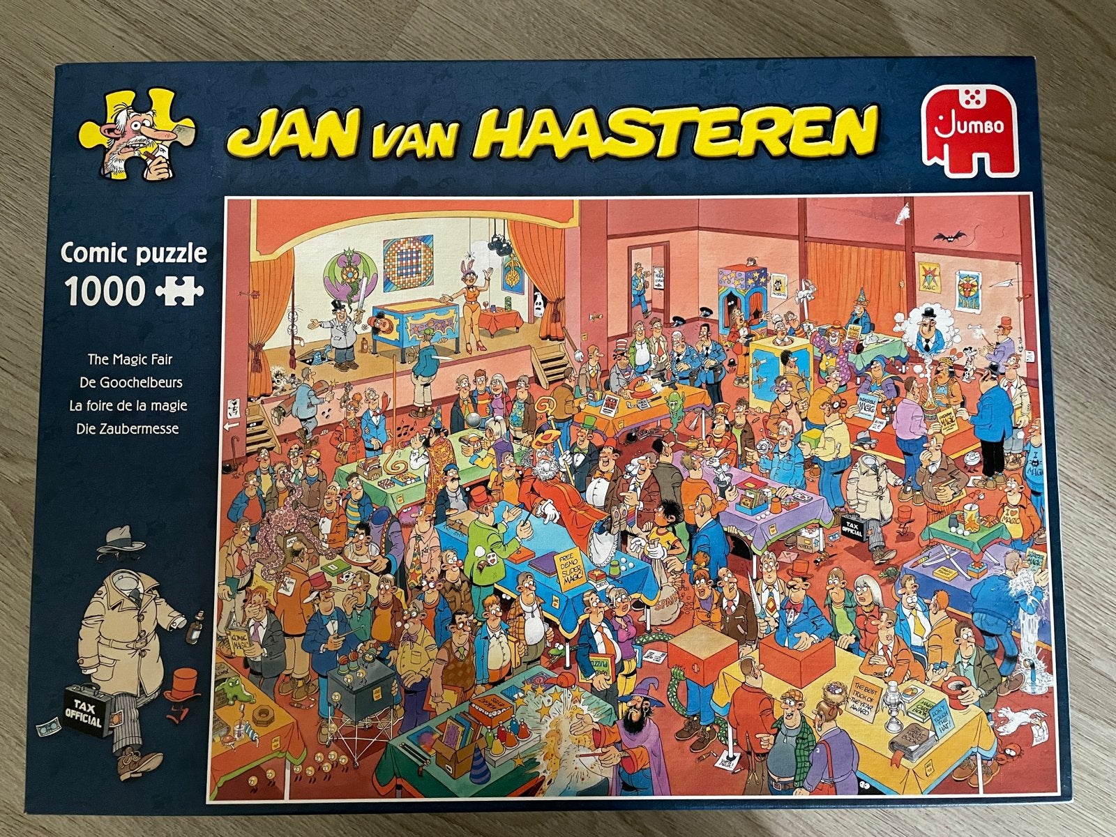 Jan van Haasteren De Goochelbeurs 1000 stukjes, Ophalen of Verzenden, 500 t/m 1500 stukjes, Zo goed als nieuw, Legpuzzel