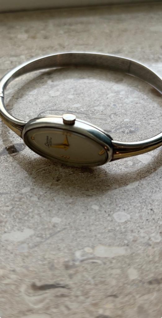 Prachtige echt zilveren met echt gouden Quinn horloge, Overige merken, Polshorloge, Overige materialen, Ophalen of Verzenden