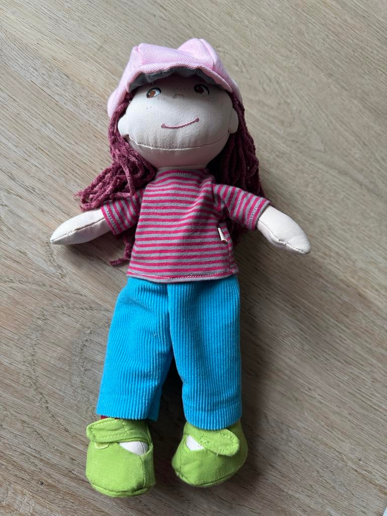 Haba lappen pop 30 cm met chenille haar en extra kleding, Ophalen of Verzenden, Gebruikt, Overige typen