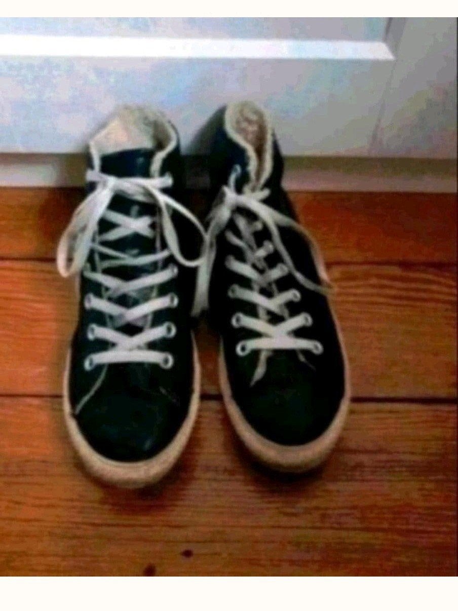 All Star Converse zwarte leren schoenen, Zwart, Ophalen of Verzenden, Converse All Stars, Sneakers of Gympen