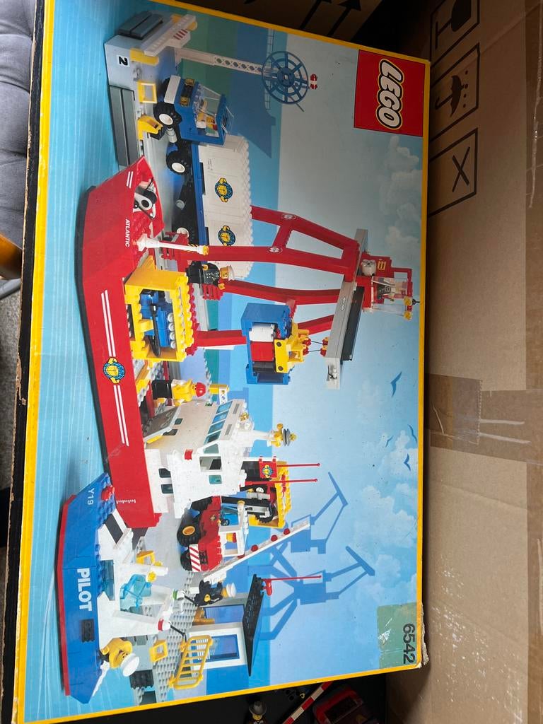 LEGO City 6542 Container Schip en Haven (1991) - Compleet me, City, Lego, Ophalen of Verzenden, Zo goed als nieuw