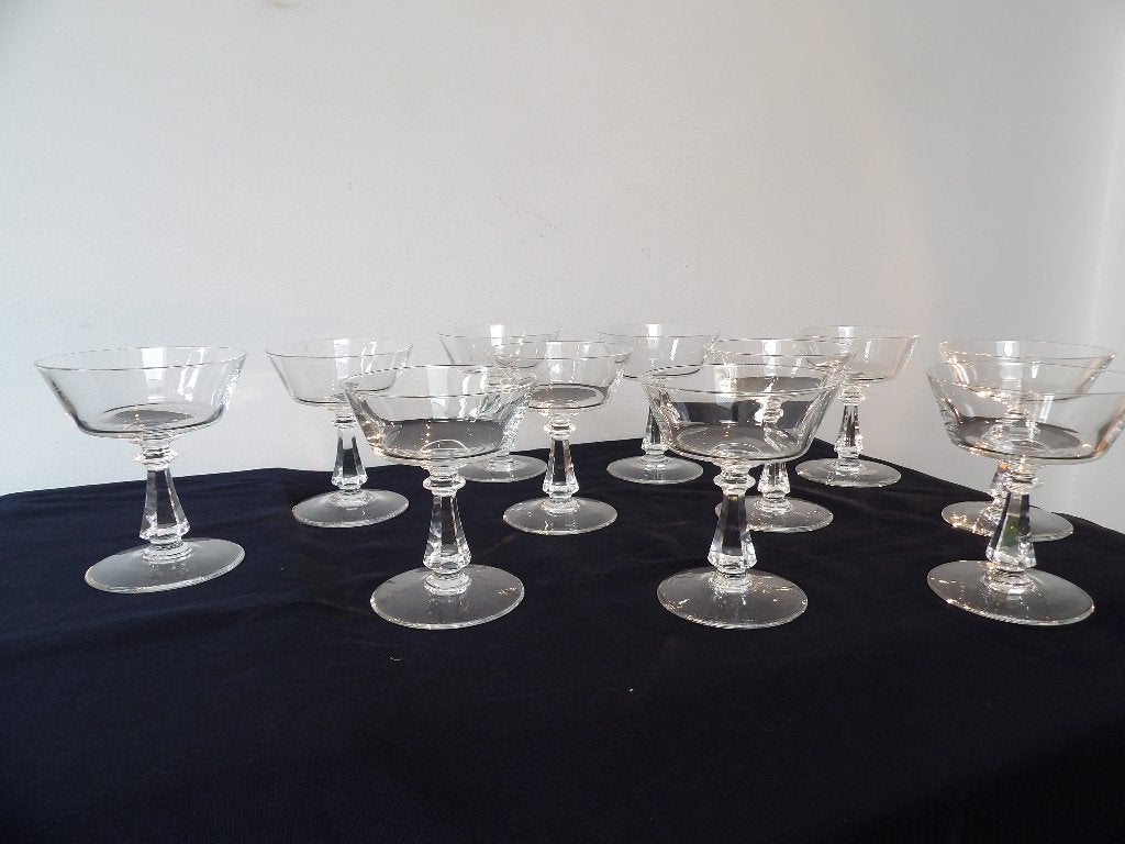 Fifties Val st Lambert Champagne Coupes, kristal