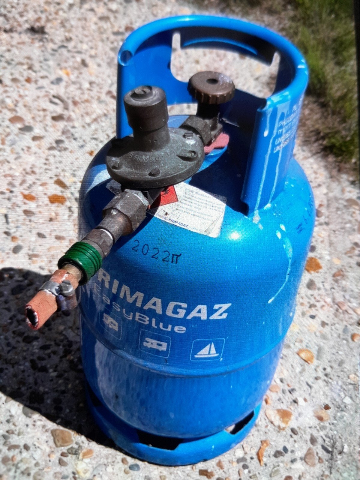 Primagaz EasyBlue gasfles 6.4kg met snelkoppeling, Ophalen of Verzenden, Gebruikt