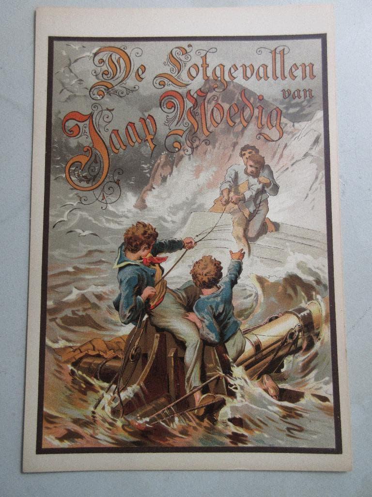 MULTI-COLOUR CHROMO-LITHO, "JAAP MOEDIG", anno 1890, Verzamelen, Scheepvaart, Ophalen of Verzenden, Zo goed als nieuw, Zeilboot