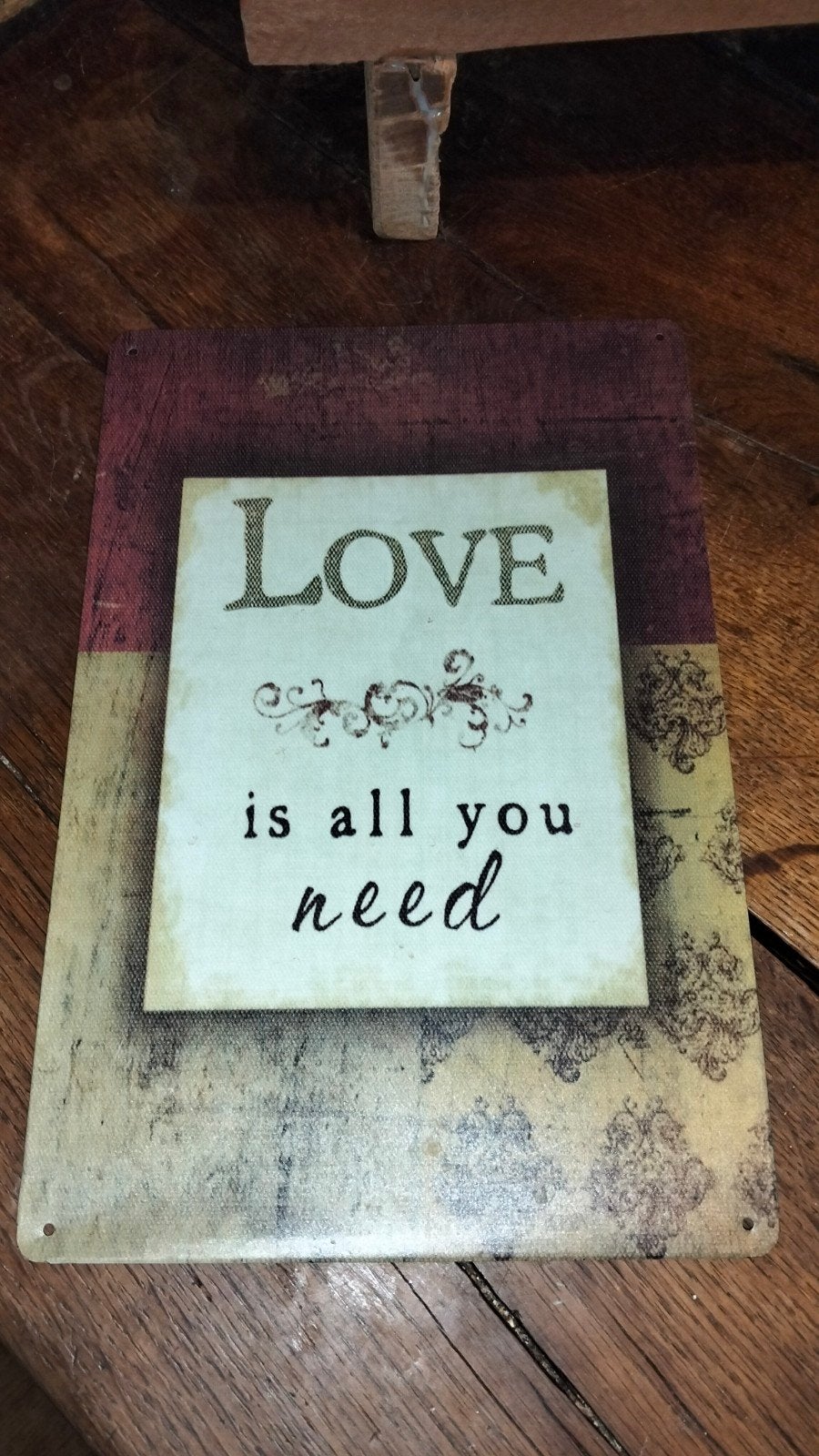 Leuk brocante wand bordje tekstbord love, Tekstbord, Gebruikt, ., Ophalen of Verzenden