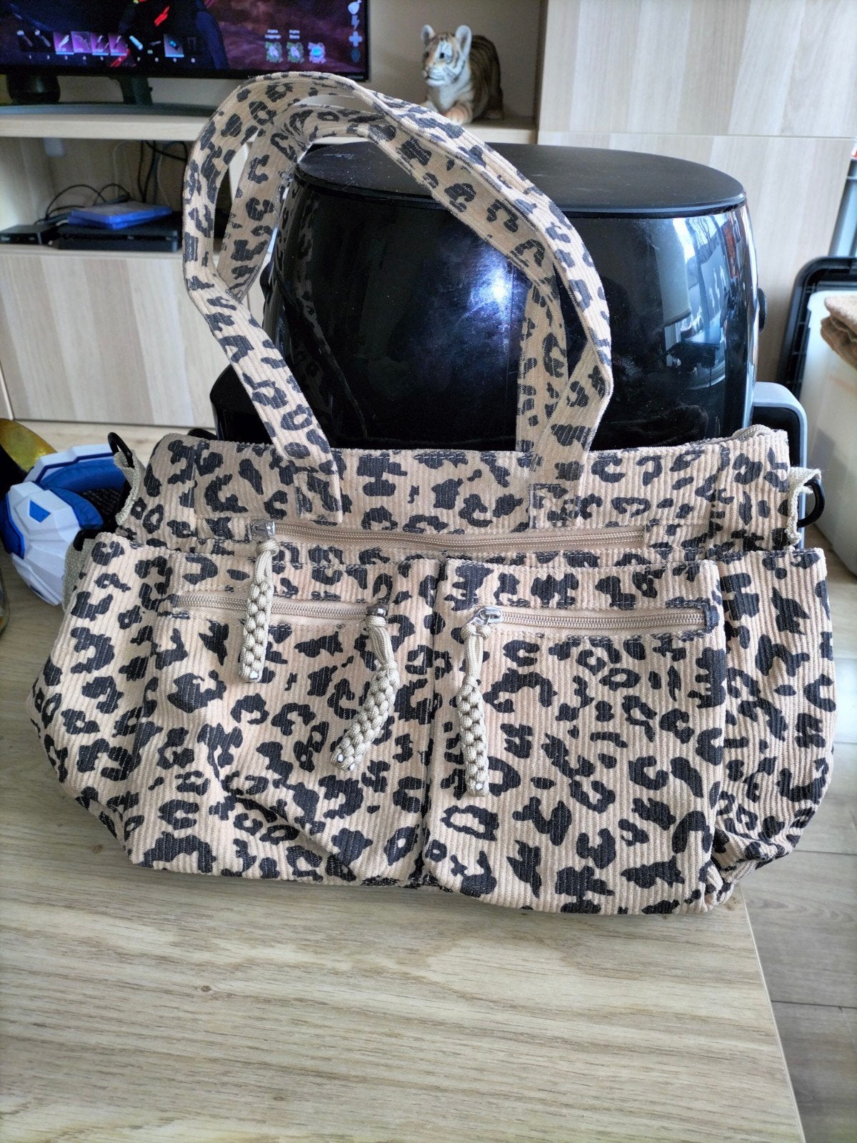 Nieuwe Leopardprint schoudertas met meerdere vakken, Ophalen of Verzenden, Nieuw, Beige, Schoudertasje