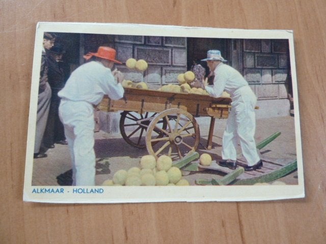 Alkmaar circa 1955 Kaasmarkt met kaaskar, Ophalen of Verzenden, 1940 tot 1960, Ongelopen, Noord-Holland