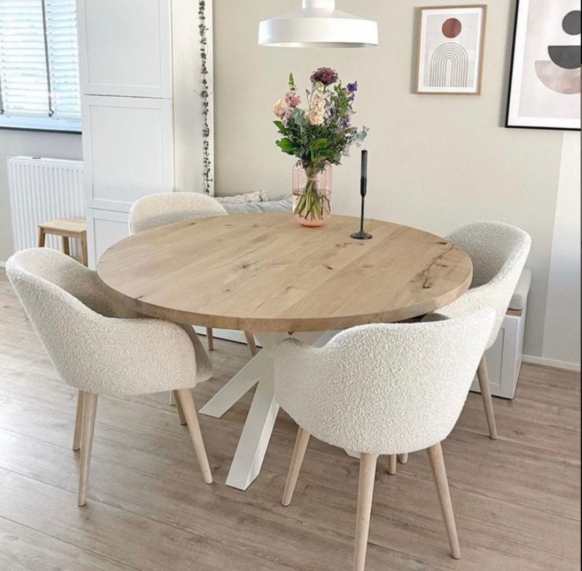 Eiken ronde eettafel tafel bureau GRATIS BEZORGD Eikenhout