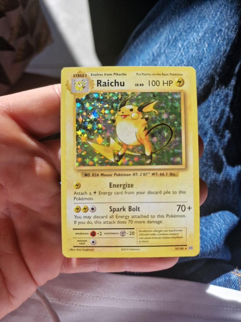 Raichu Holo Foil Pokémon Kaart PSA ??, Ophalen of Verzenden, Zo goed als nieuw, Losse kaart, Foil
