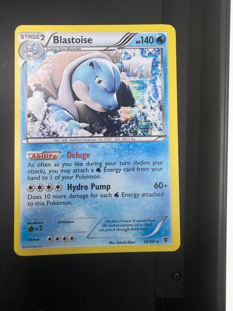 Blastoise Pokémon Kaart - Stage 2 HP140, Ophalen of Verzenden, Zo goed als nieuw, Losse kaart