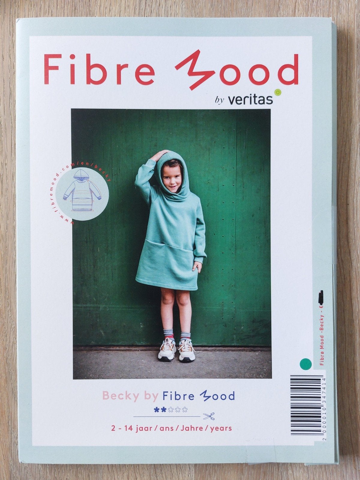 Fibre Mood Becky naaipatroon jurk met hoodie maat 2 tm 14 jr, Ophalen of Verzenden, Nieuw, Kind, Overige merken